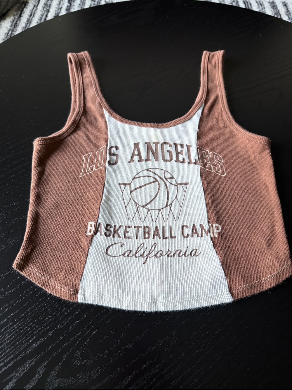 Los Angeles Basketball Camp Colorblock Tank Top - white Brown